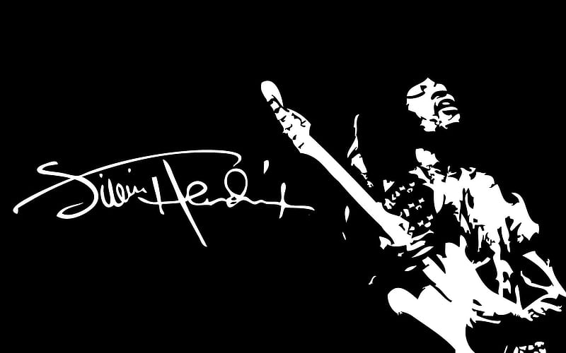Jimi Hendrix, signed, jimi, hendrix, art, mucisian, guitar, classic rock, rock n roll, vector, HD wallpaper