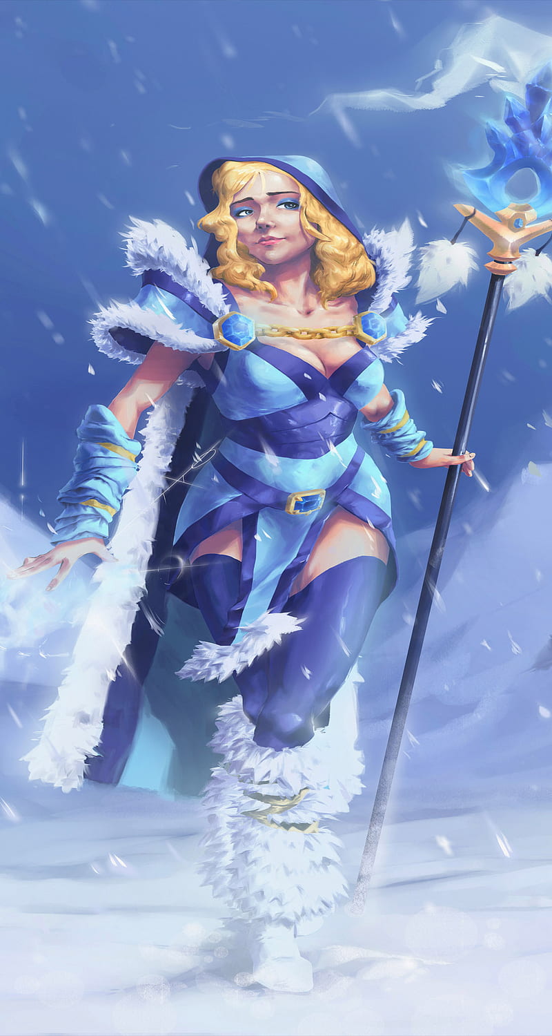 Crystal Maiden, 929, anime, blue, manga, princess, snow, white, HD phone wallpaper