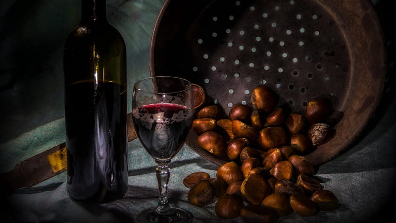 Food, Wine, Chestnut, HD wallpaper