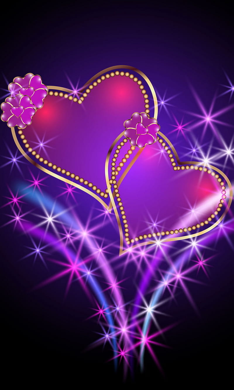 corazones, purple, HD phone wallpaper