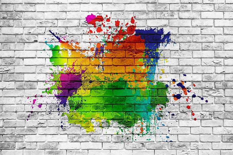 Splash, Paint, Wall, Colors, Colorful, Artistic, HD wallpaper | Peakpx