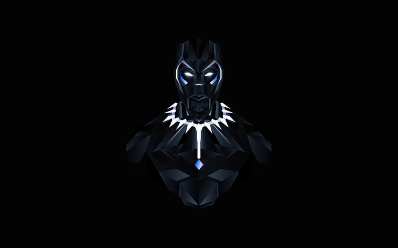 Black Panther Minimal, black-panther, minimalism, artist, artwork, digital-art, behance, HD wallpaper