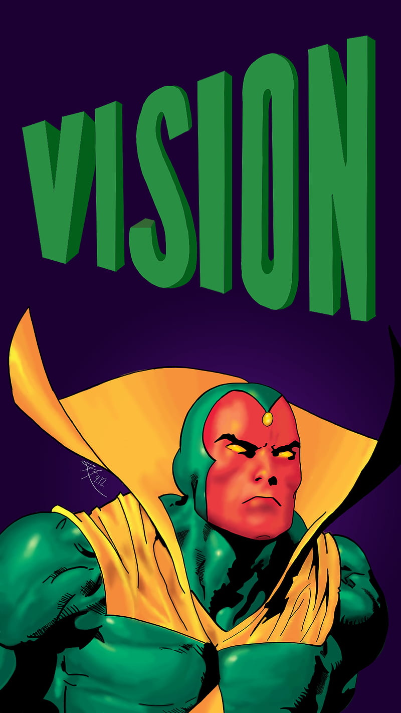Vision, comics, marvel, marvel comics, HD phone wallpaper