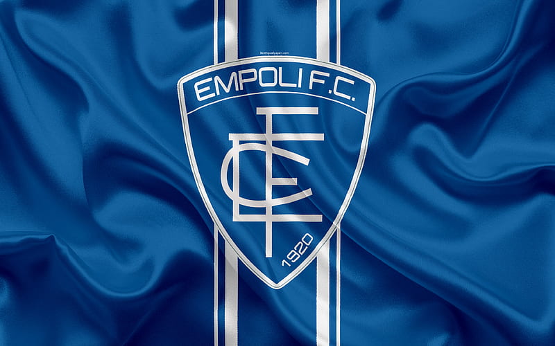 Empoli FC Serie B, football, silk texture, emblem, silk flag, Empoli logo, Italian football club, Empoli, Italy, HD wallpaper