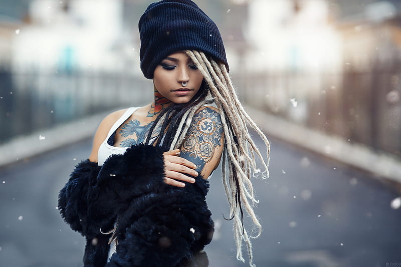 Beauty, model, tattoo, hat, alessandro di cicco, girl, woman, HD wallpaper  | Peakpx