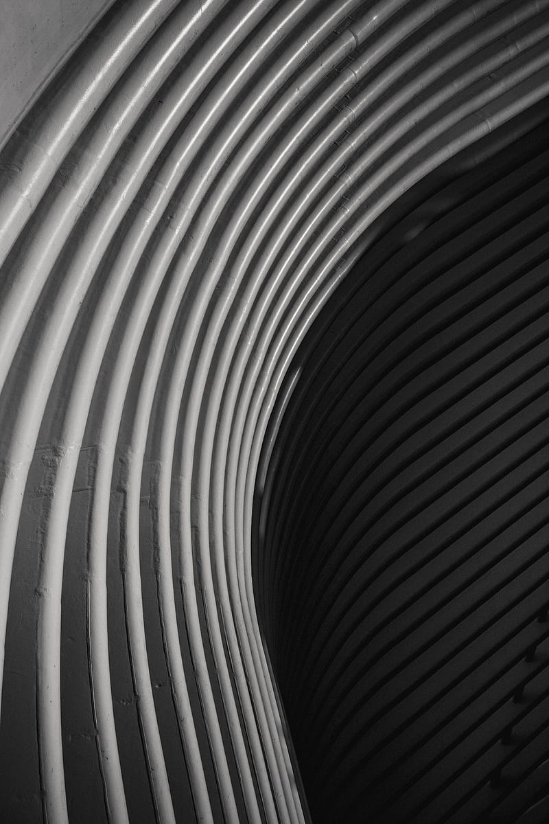 curved line photography black and white