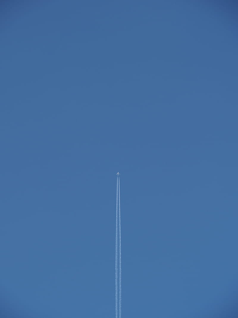 plane, sky, trace, HD phone wallpaper