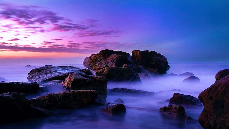 Sunrise at Laguna Beach, California, sea, morning, clouds, colors, sky ...