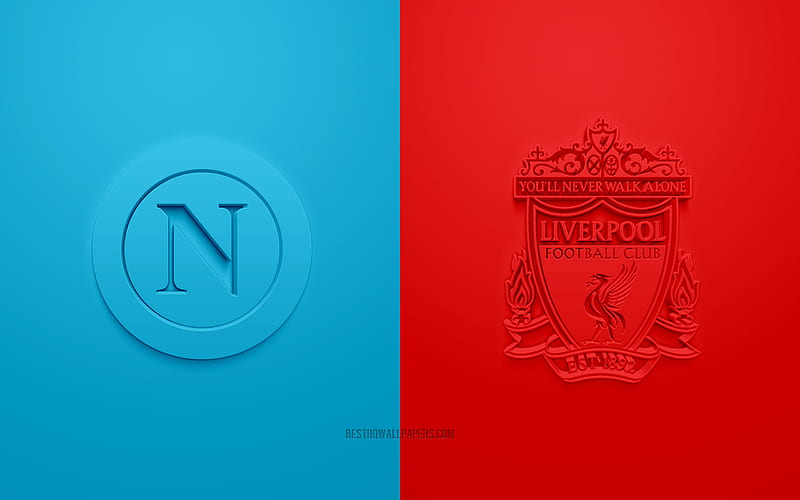 Napoli vs Liverpool FC, Champions League, 2019, promo, football match, Group E, UEFA, Europe, Liverpool FC, Napoli, 3d art, 3d logo, Napoli vs Liverpool, HD wallpaper