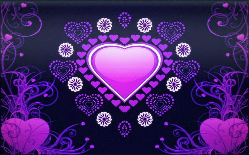 Glowing heart, heart aglow, pink hearts, valentine day, heartburst, HD ...