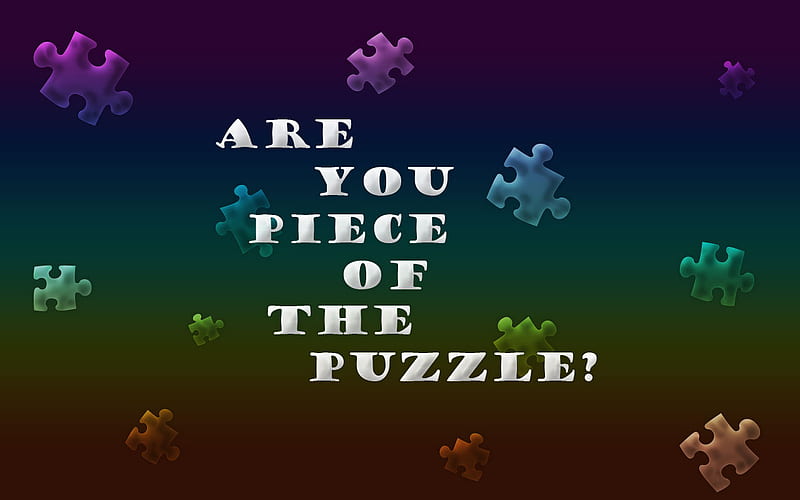 Are You Piece of the Puzzle?, red, purple, green, orange, yellow, puzzle, blue, HD wallpaper
