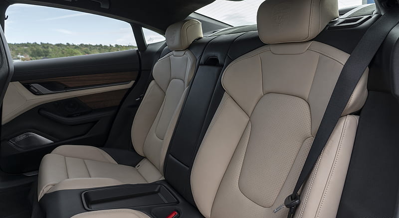 2020 Porsche Taycan Turbo (Color: Gentian Blue Metallic) - Interior, Rear Seats , car, HD wallpaper