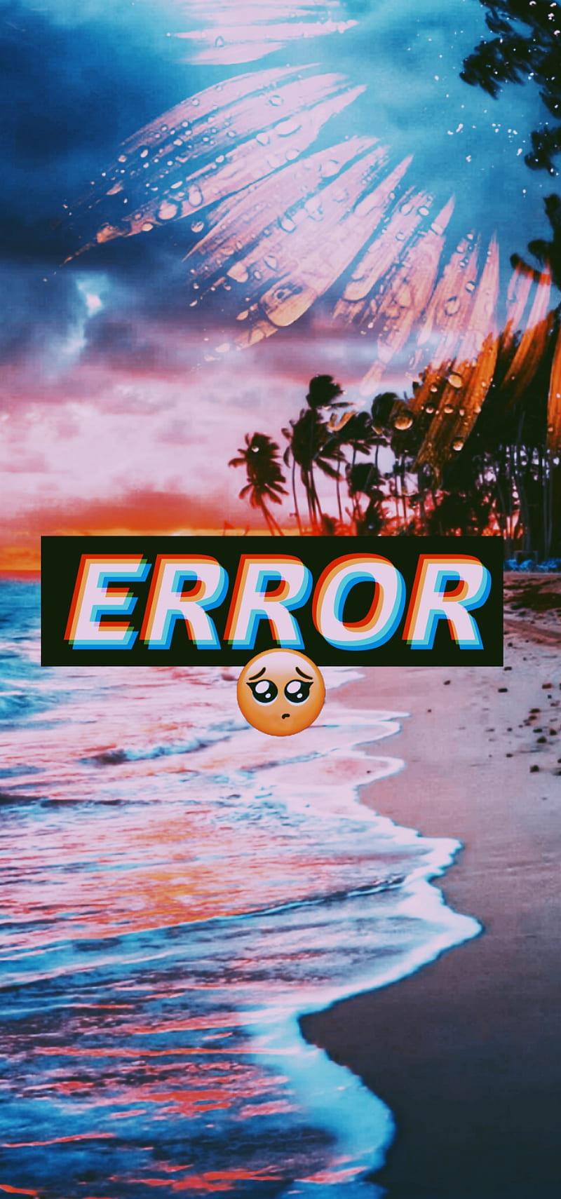 Sad ERROR, beach, emoji, fun, huawei, iphone, realme emoji, samsung, HD phone wallpaper