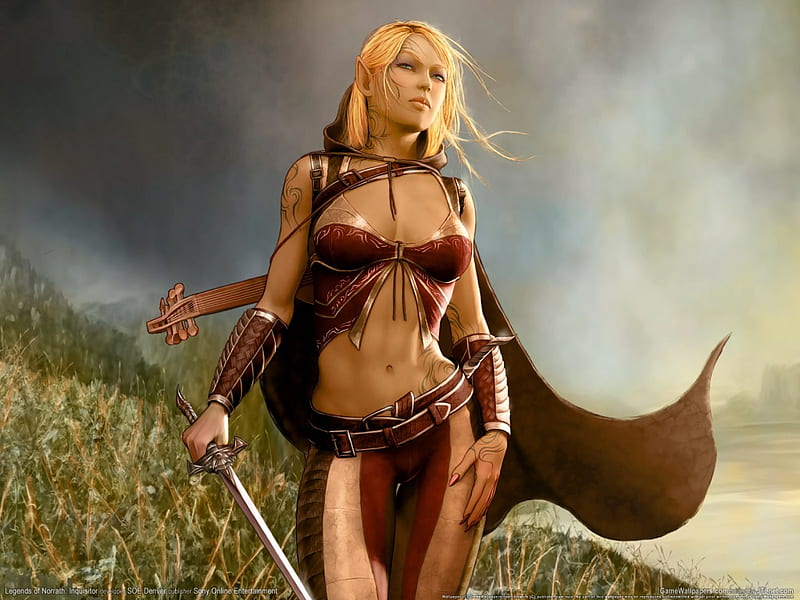 Female Warior, female, warrior, fantasy, fiction, HD wallpaper