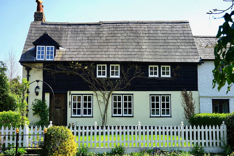 English Shingle-Style seaside House, architecture, farm, English, house, HD wallpaper