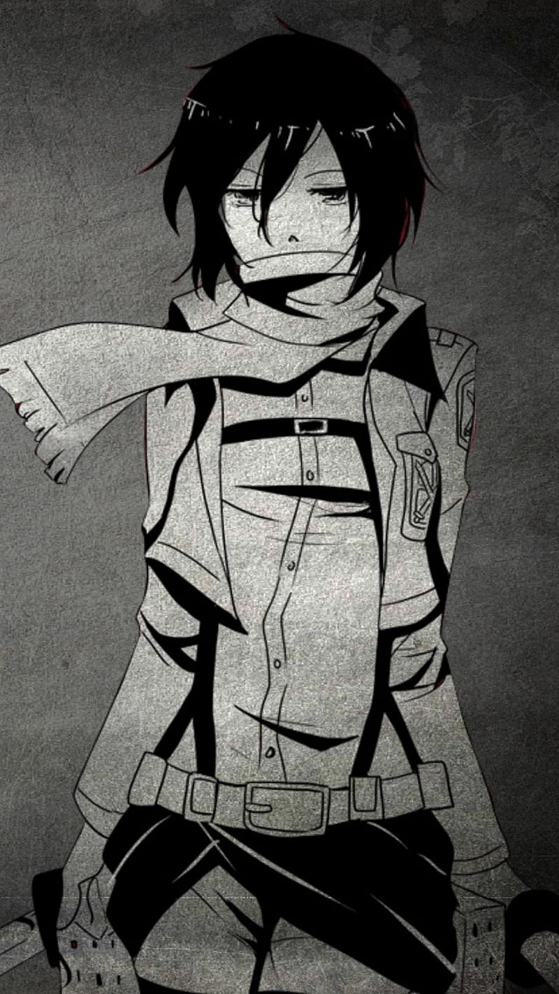 Mikasa Ackerman, anime, attack, drawing, girl, kyojin, no, shingeki, upscale, HD phone wallpaper