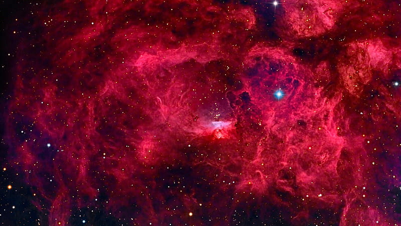 Red Nebula Sky Space Stars Space, HD wallpaper