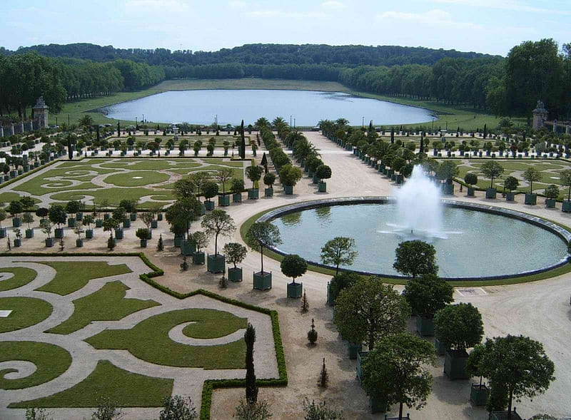 Versailles, paris, superb, europe, city, graph, fountain, pic, palace, wall, trees, pond, france, garden, HD wallpaper
