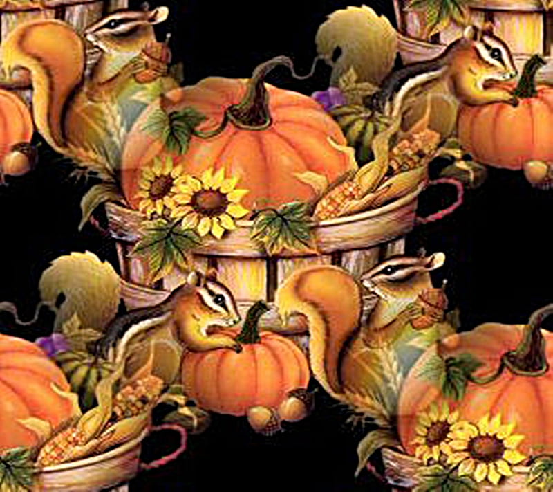 Halloween Decorations~, nature, sunflowers, halloween, pumpkins, HD wallpaper