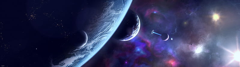 Planets Scifi Art , digital-universe, planets, space, artist, artwork, digital-art, HD wallpaper