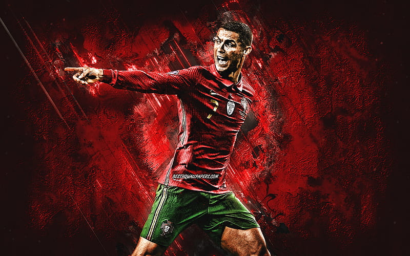 Cristiano Ronaldo, CR7, Portugal national football team, red stone  background, HD wallpaper | Peakpx