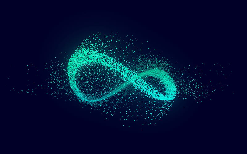 Infinity sign, dark background, turquoise infinity sign, glitter art,  Infinity concepts, HD wallpaper | Peakpx