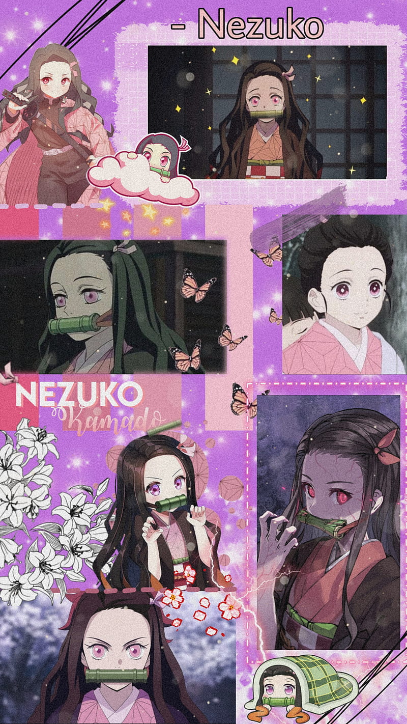 Nezuko Kamado pink demon slayer edit tanjiro manga purple demon  anime HD phone wallpaper  Peakpx