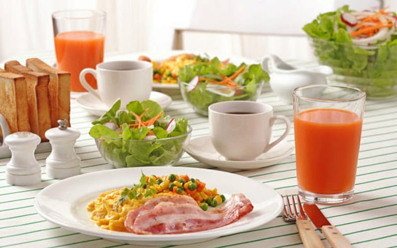 Healthy Meal, meal, carrot juice, food, cup, meat, vegetables, HD wallpaper