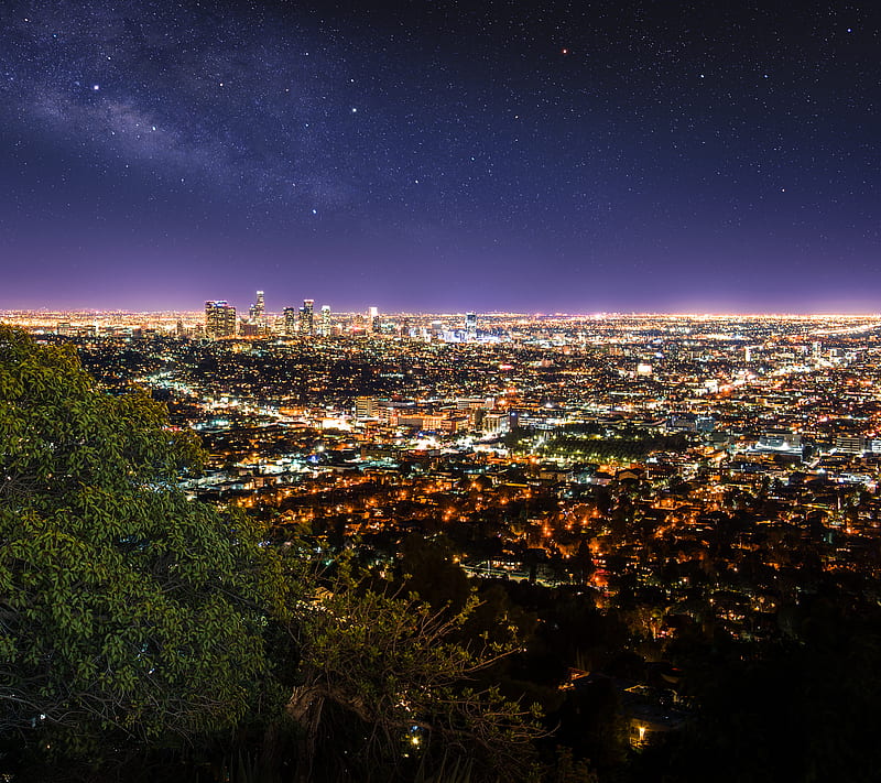 Los Angeles, lights, night, HD wallpaper