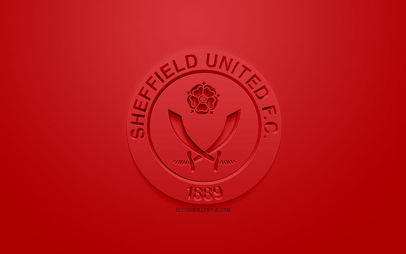 Sheffield United FC, creative 3D logo, red background, 3d emblem, English football club, EFL Championship, Sheffield, England, United Kingdom, English Football League Championship, 3d art, football, 3d logo, HD wallpaper
