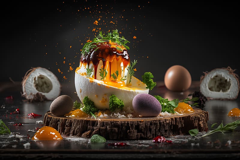 Eggs with sauce, Meal, Dish, Cooking, Food, Recipe, HD wallpaper
