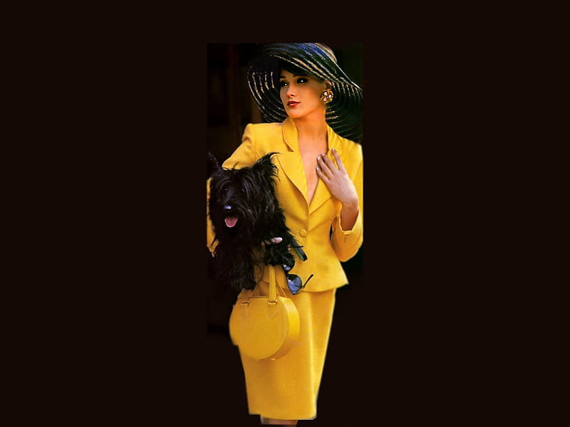 Yellow Suit, etheral women, color on black, women are special, womens wardrobe, female trendsetters, album, the WOW factor, grandma gingerbread, yellow pink attire, Christian Dior Haute Couture, HD wallpaper