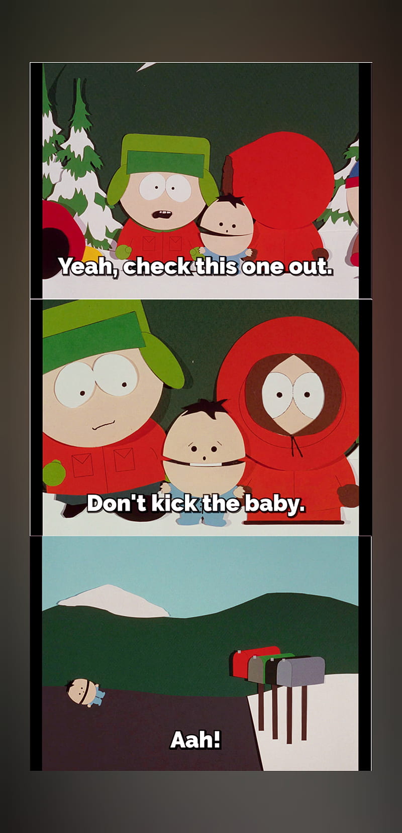 Dont kick the baby, cartman, ike, kenny, kyle, south park, HD phone wallpaper