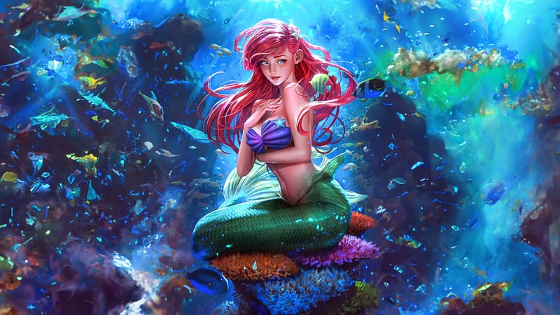 2023, The Little Mermaid, redhead girl, beautiful, HD wallpaper