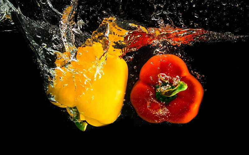 ❤️, Spray, Water, Vegetable, Pepper, HD wallpaper