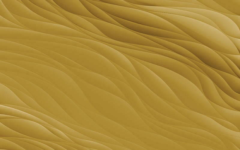 gold waves plaster texture, gold waves background, plaster texture, waves texture, gold waves texture, HD wallpaper