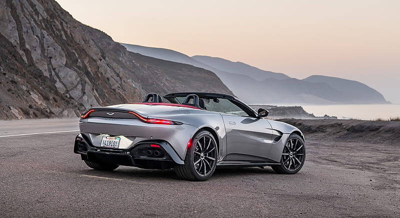 2021 Aston Martin Vantage Roadster (Color: Spirit Silver; US-Spec) - Rear Three-Quarter , car, HD wallpaper 2021 Aston Martin Vantage Roadster (Color: Spirit Silver; US-Spec) - Rear Three-Quarter , car, HD wallpaper