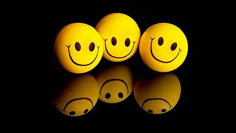 Yellow Emoji Faces Reflection On Floor Emoji, HD wallpaper