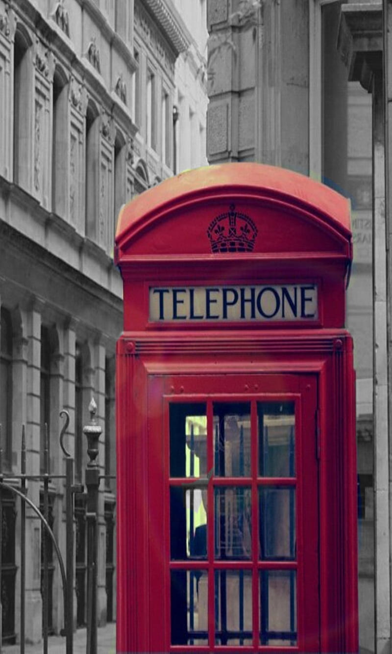 red telephone booth, buildings, city, cool, london, new, HD phone wallpaper