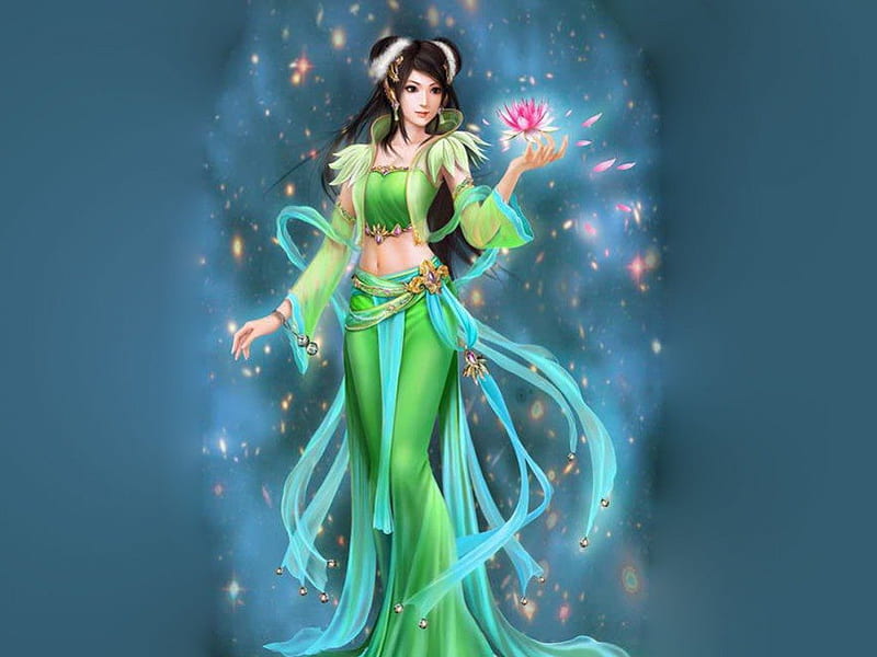 Magic Goddess, wicca, magic, goddess, fantsy, HD wallpaper