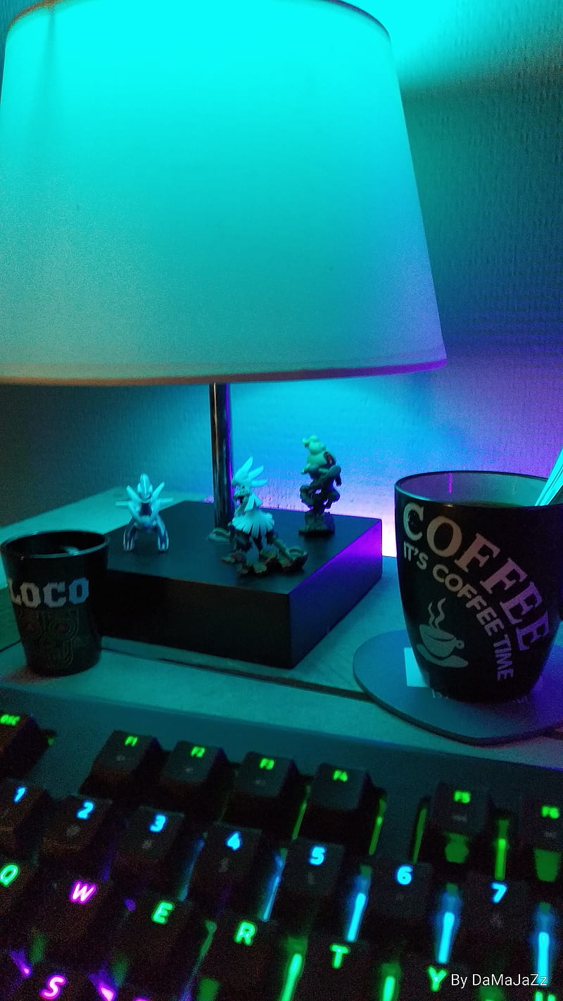 RGB desk lamp, gaming, razer, loco, coffee, neon, gamepc, HD phone wallpaper