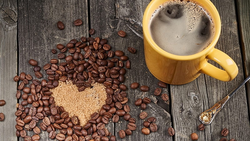 Coffee Love, mug, coffee, love, heart, HD wallpaper