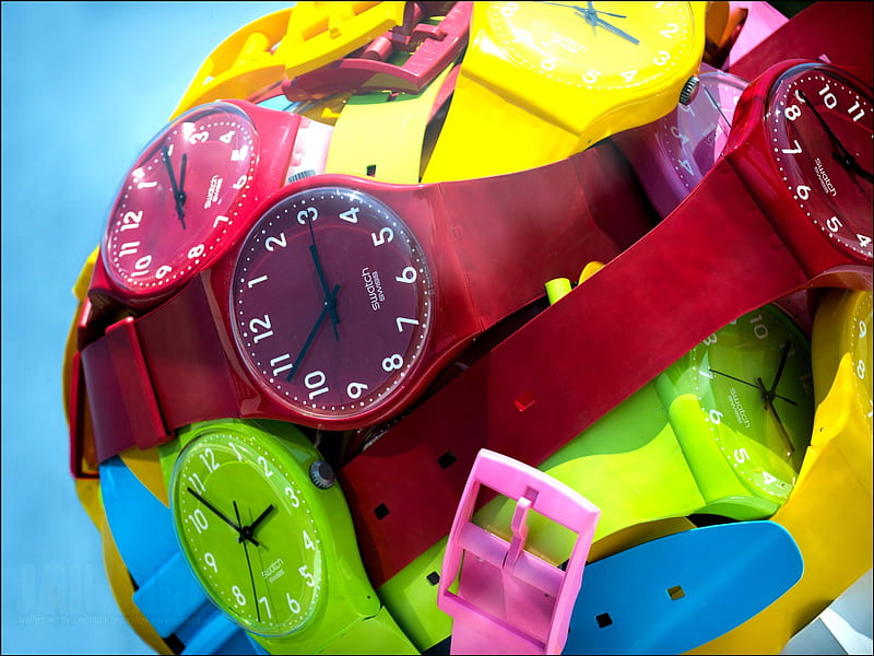 Colorful watch, colorful, watches, numbers, time, HD wallpaper