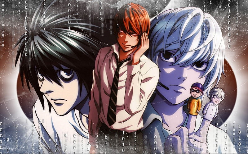 Death-Note, black, finger puppets, anime, guys, HD wallpaper