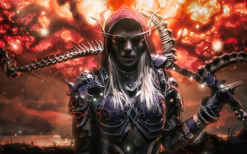 Sylvanas Windrunner, 2019 games, World of Warcraft, warriors, artwork, Elf, WoW, HD wallpaper