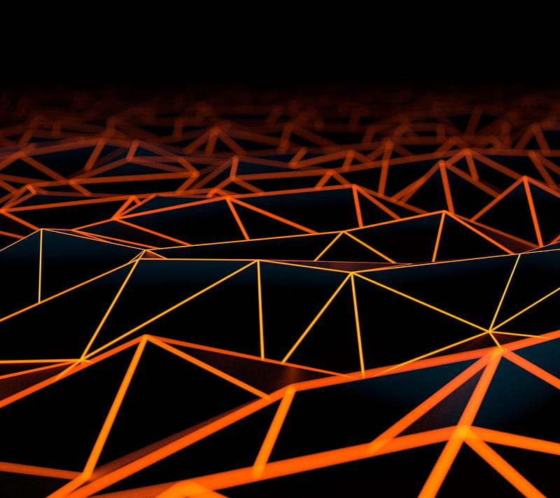 Polygon, 3d, abstract, background, black, geometric, orange, poly,  rendering, HD wallpaper | Peakpx