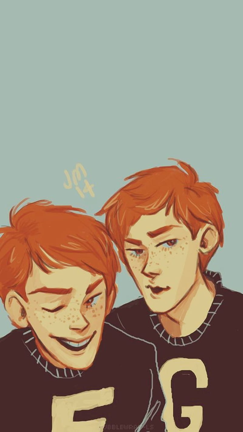 Fred and George Weasley Aesthetic iPhone Wallpaper now available on my