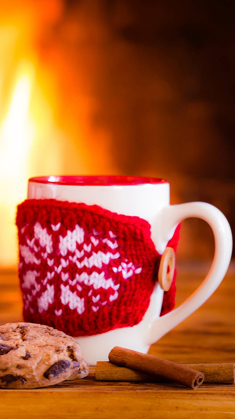 1920x1080px, 1080P free download | Xmas Fire, cookie, cup, fire, xmas