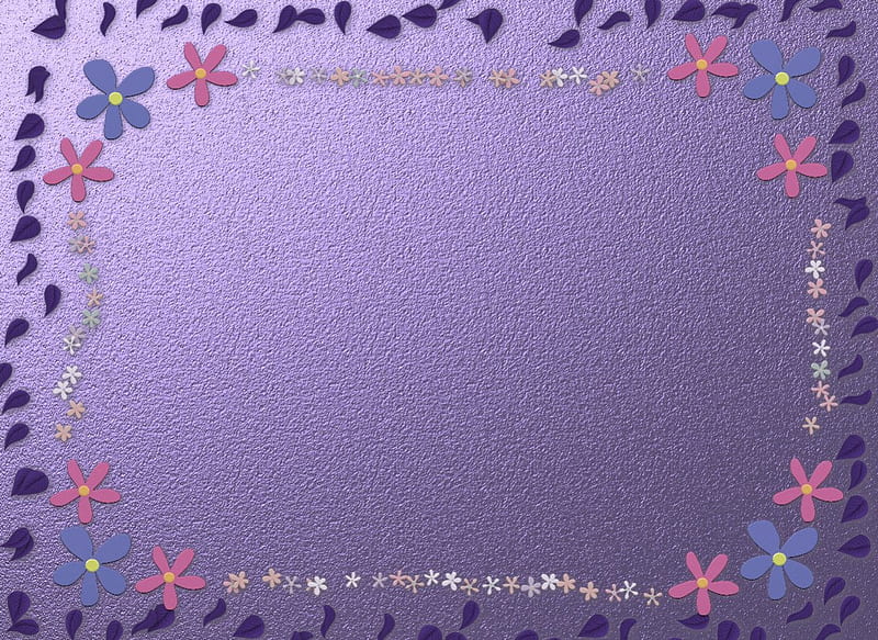 Flower Frame, metallic, leaves, frame, flowers, lavender, HD wallpaper