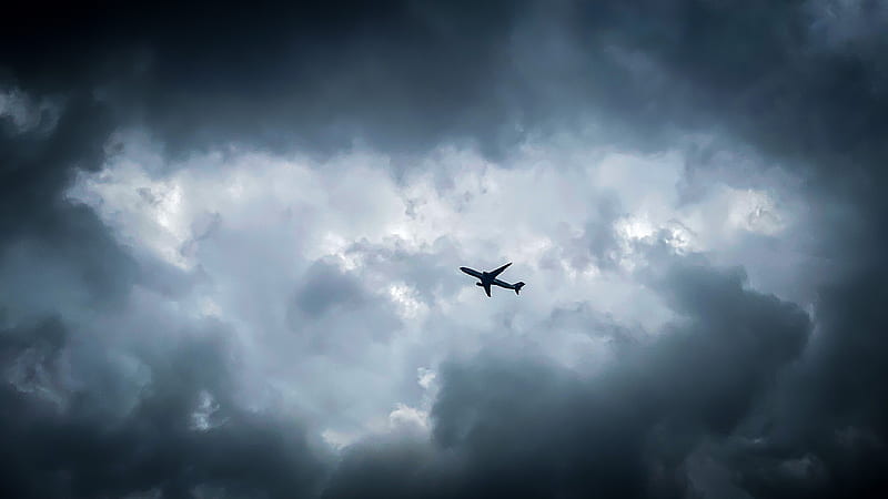 Airplane flying under white clouds during daytime, HD wallpaper | Peakpx